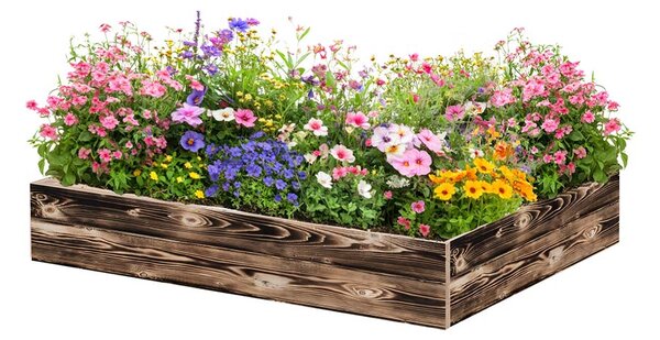 ATMOWOOD Lesena visoka greda 120 x 80 x 20 cm - ožgana