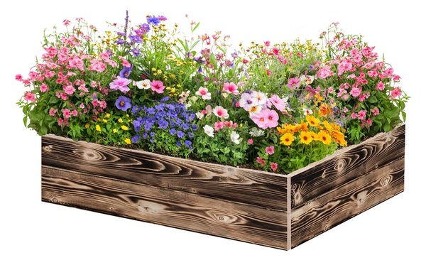 ATMOWOOD Lesena visoka greda 80 x 60 x 20 cm - ožgana