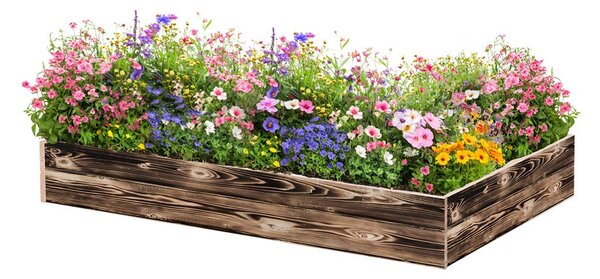 ATMOWOOD Lesena visoka greda 140 x 80 x 20 cm - ožgana