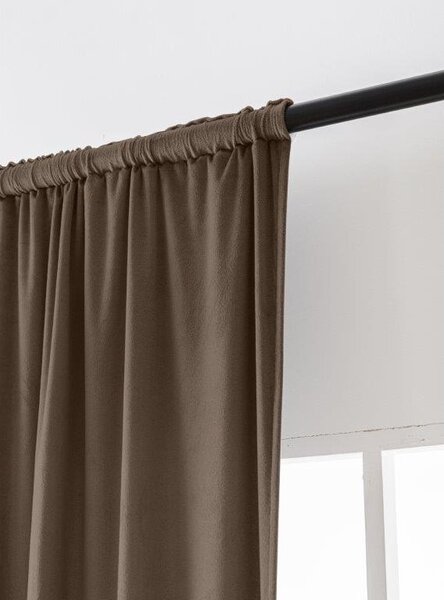 Rjava zatemnitvena zavesa VELVET 140x270 cm Za obesiti: Trak za nabiranje