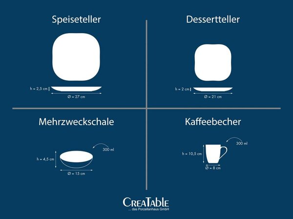 Creatable Kombinirani Servis Magic Black Square, 16-Delni