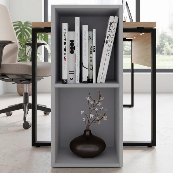 MID.YOU Pisarniški Regal Mendas, Siva
