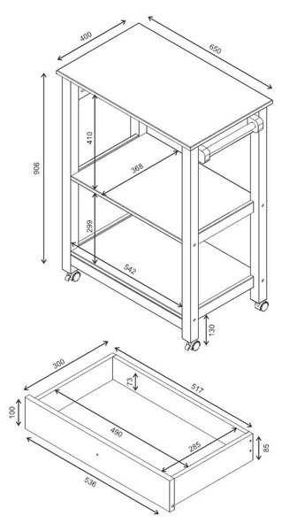SERVIRNI VOZIČEK 65/90,6/40 cm