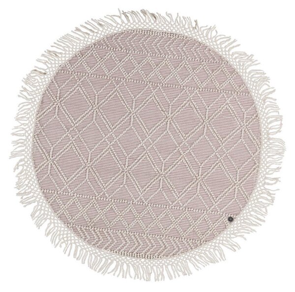ROČNO TKANA PREPROGA Colored Macrame - Three 140/140 cm tkano roza