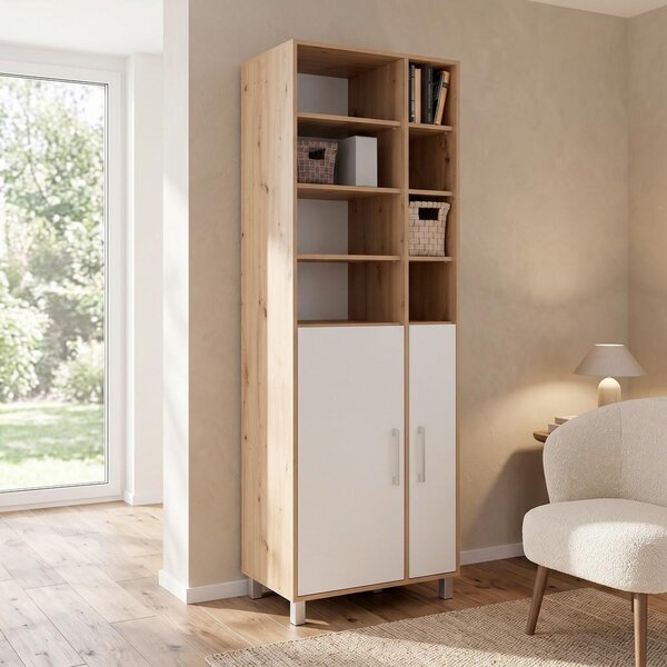 Modern Living Regal Box, Bela, Barva Hrasta