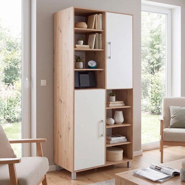 Modern Living Regal Box, Bela, Barva Hrasta