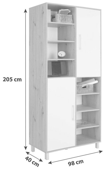 Modern Living Regal Box, Bela, Barva Hrasta