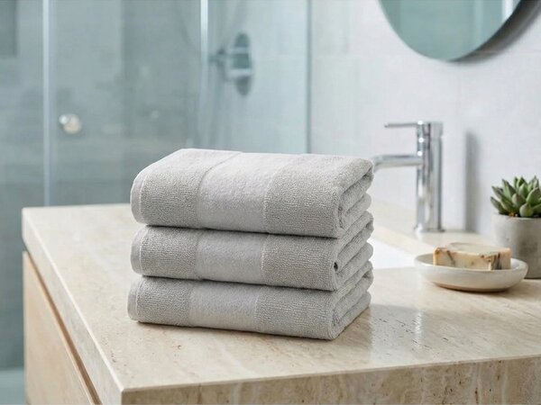 Komplet brisačk CARRARA 30x30 cm svetlo siva 100% bombaž, 3 kos