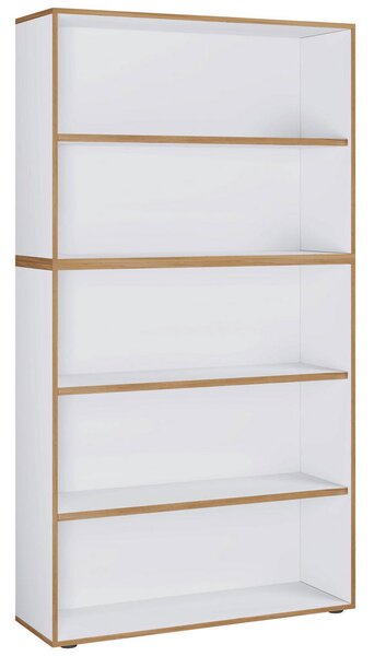 PISARNIŠKI REGAL 100/183/33 cm bela, medeni hrast