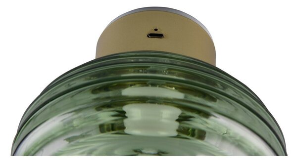 Zelena steklena LED stenska svetilka na USB ø 15,5 cm Earl – Reality