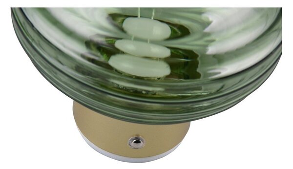 Zelena steklena LED stenska svetilka na USB ø 15,5 cm Earl – Reality