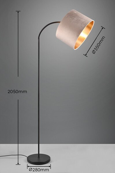 Črna/bež stoječa svetilka (višina 205 cm) Julieta – Trio