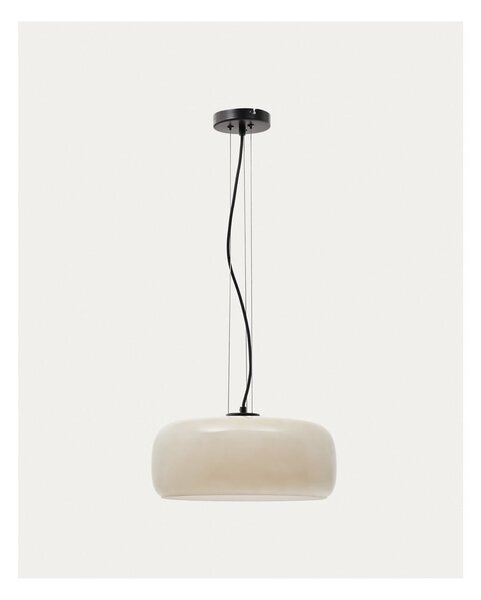 Sivo-bež LED viseča svetilka s steklenim senčilom ø 38 cm Reig – Kave Home
