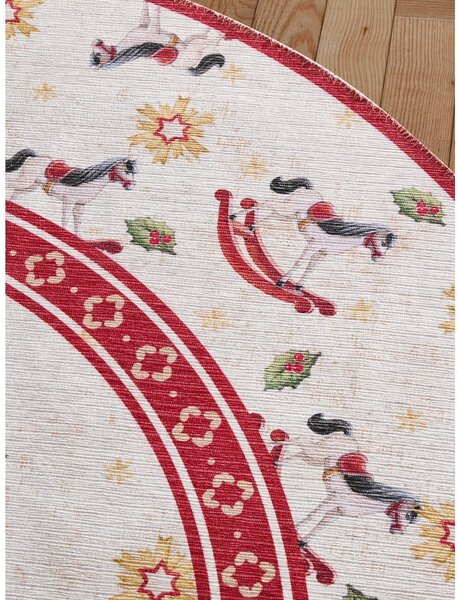 Rdeča okrogla preproga z božičnim motivom ø 160 cm Toy's Delight Rocking Horse – Villeroy&Boch