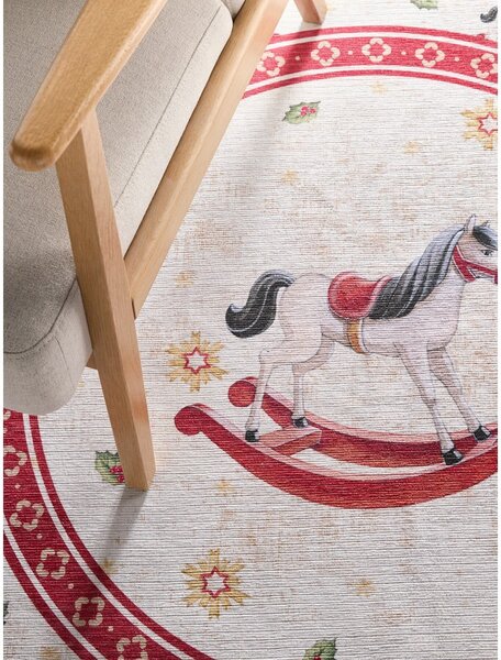 Rdeča okrogla preproga z božičnim motivom ø 160 cm Toy's Delight Rocking Horse – Villeroy&Boch
