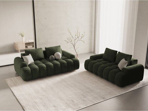 Zelena žametna sedežna garnitura 200 cm Linz – Cosmopolitan Design