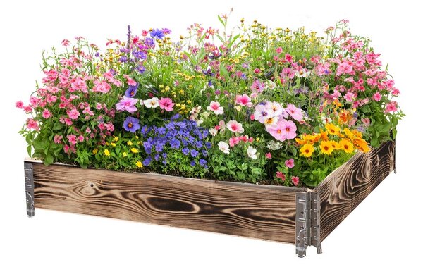 ATMOWOOD Lesena visoka greda z okovjem 120 x 120 x 20 cm - ožgana