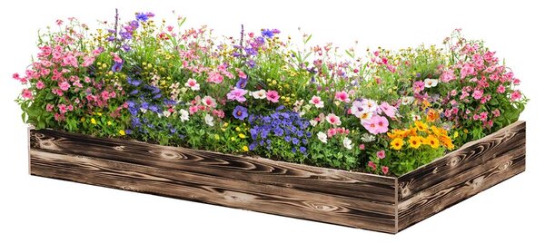 ATMOWOOD Lesena visoka greda 160 x 100 x 20 cm - ožgana
