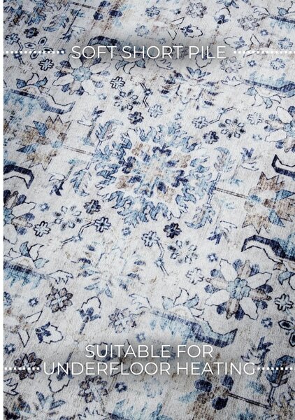 Svetlo modra preproga 120x160 cm Saveh Cream Blue – Elle Decoration