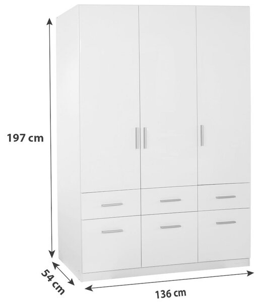 Premium Living Omara Za Oblačila Celle, Bela, Š. 136 Cm