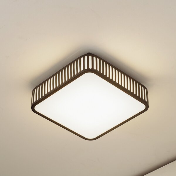 Lindby LED zunanja stropna svetilka Lurinda, 26 cm črna, IP44, Črna, Aluminij, Sodobni