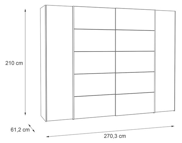 Mömax Kombinirana Omara Za Oblačila Narago, Hrast, Zelena , 270cm