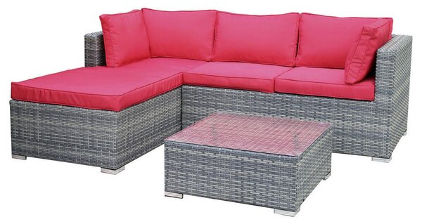 Modern Living Lounge Garnitura Leona Rdeča, Rjava, 3-Delni Set