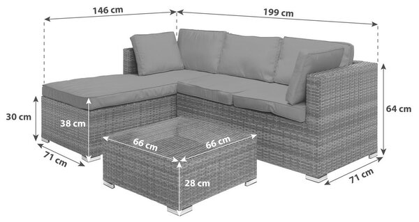 Modern Living Lounge Garnitura Leona Rdeča, Rjava, 3-Delni Set