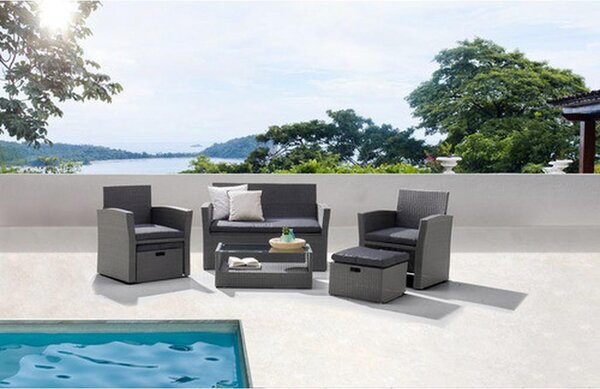 Modern Living Lounge Garnitura Bardolino Ii, Siva, 6-Delni Set