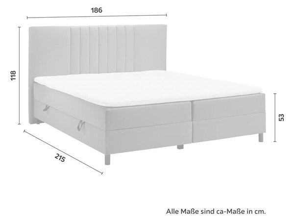 Modern Living Postelja Boxspring Roma, Temno Siva, 180x200