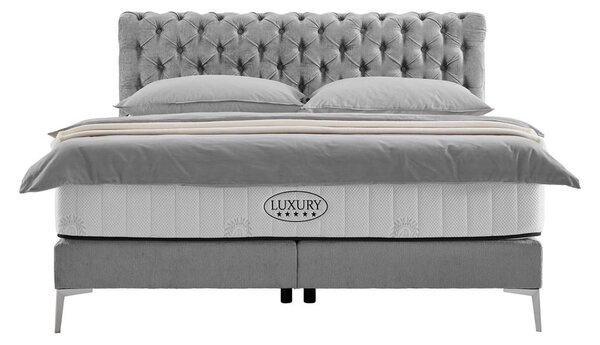 Premium Living Postelja Boxspring Queen, Siva, 180x200