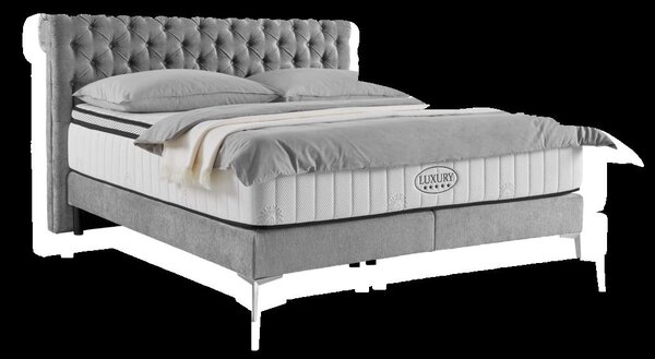 Premium Living Postelja Boxspring Queen, Siva, 180x200