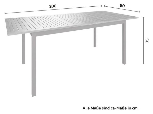 XXXL Vrtna Miza Kos, Akacija, Jeklo, 200x90cm