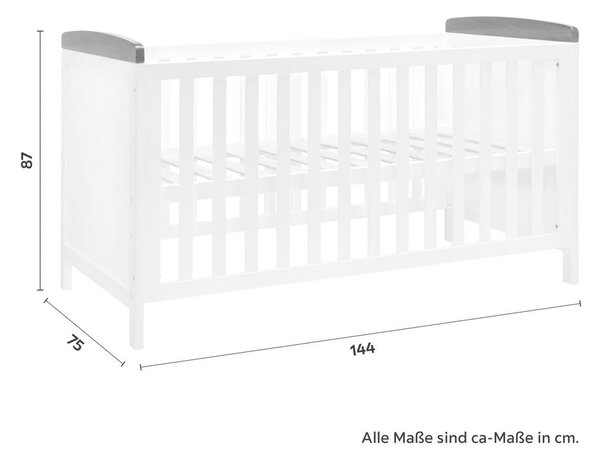 Bessagi Kids Otroška Posteljica Lou, Bela, Masivno, 140x70