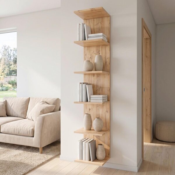 MID.YOU Stenski Regal Lazas, Hrast