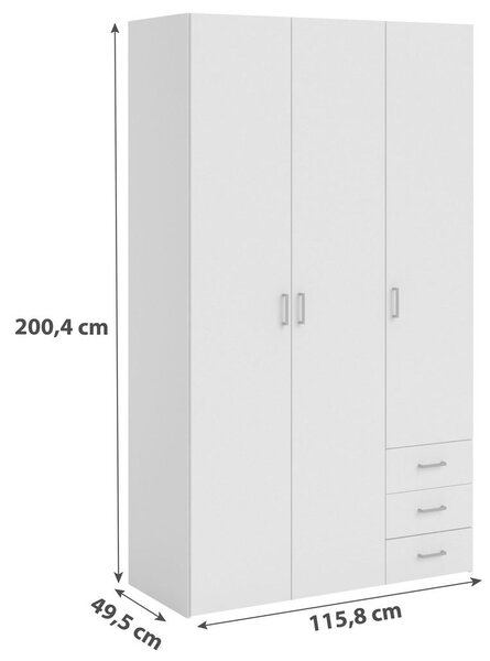 P & B Omara Za Oblačila Space, Bela