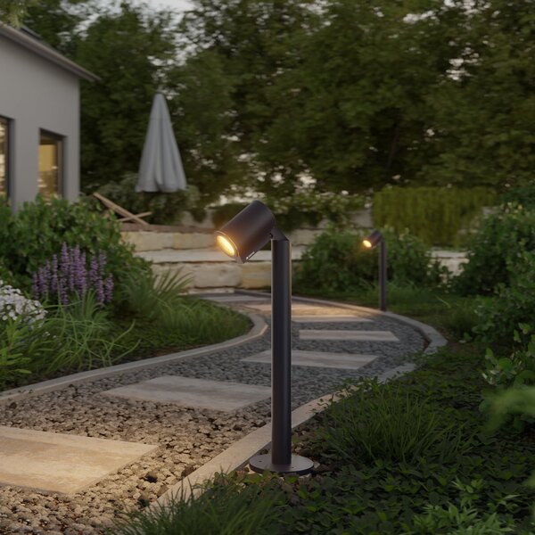 STEINEL LED-svetilka za podnožje Way C, črna, aluminij, IP65, RGBWW, zatemnjen, Črna, Aluminij, Sodobni