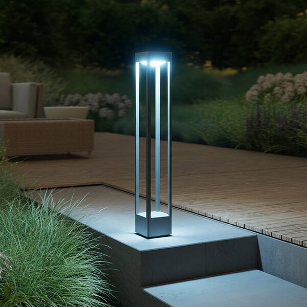 STEINEL LED-ulična svetilka Stela C860, antracitna, IP65, RGBWW, zatemnjen, Črna, Aluminij, Sodobni