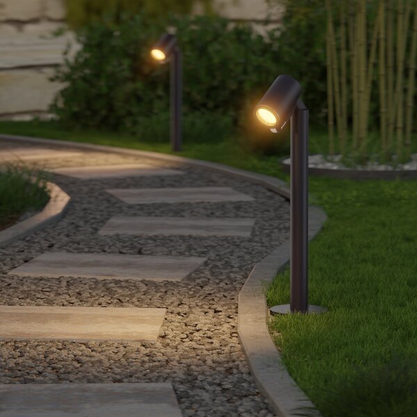 STEINEL LED-svetilka za podnožje Way C, črna, aluminij, IP65, RGBWW, zatemnjen, Črna, Aluminij, Sodobni