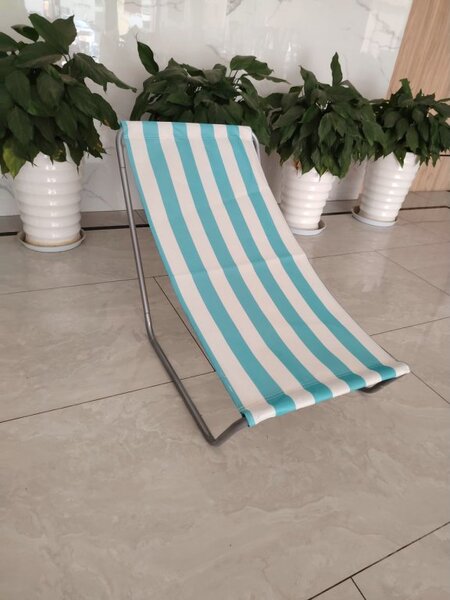Komplet 2 zložljivih plažnih ležalnikov SAND, turkizne črte
