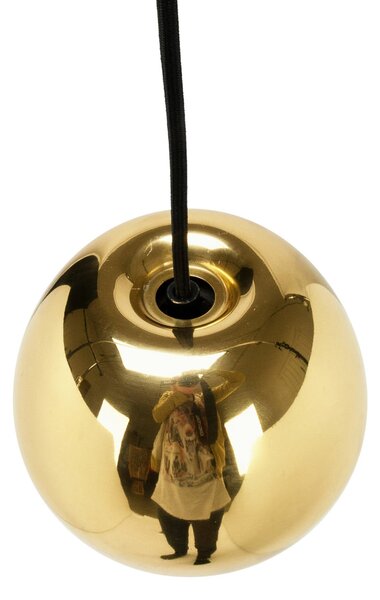 Tom Dixon LED obesna svetilka Void mini, Ø 15 cm, medenina, zatemnjen, Zlata / medeninasta, Dnevna soba / jedilnica, Medenina, Dizajn