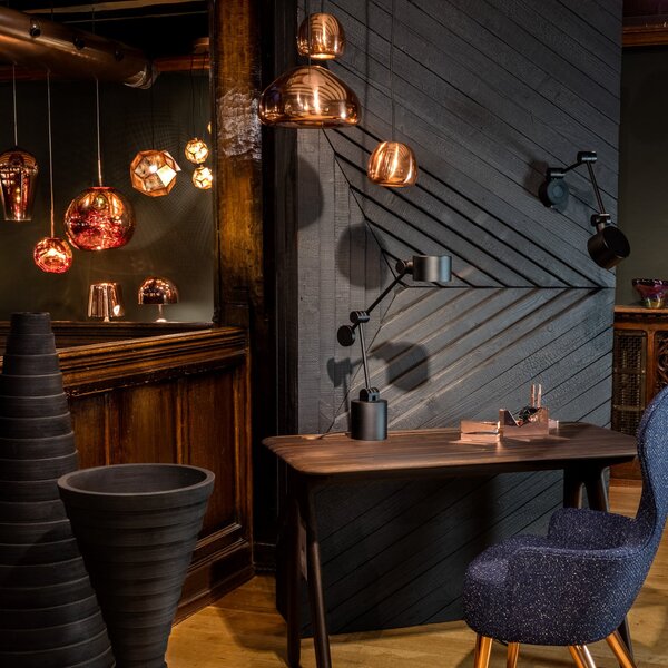 Tom Dixon LED viseča svetilka Void mini, baker, zatemnjen, Bakrena, Dnevna soba / jedilnica, Baker, Dizajn