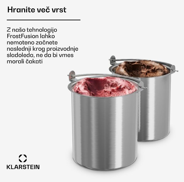 Klarstein FrostFusion posoda za led | 1 liter | nerjaveče jeklo | odporno proti koroziji | odporno proti praskam | primerno za pomivanje v pomivalnem stroju