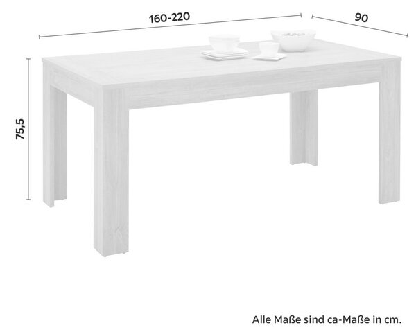 Mömax Jedilna Miza Leonardo, 160-200 X 90 Cm