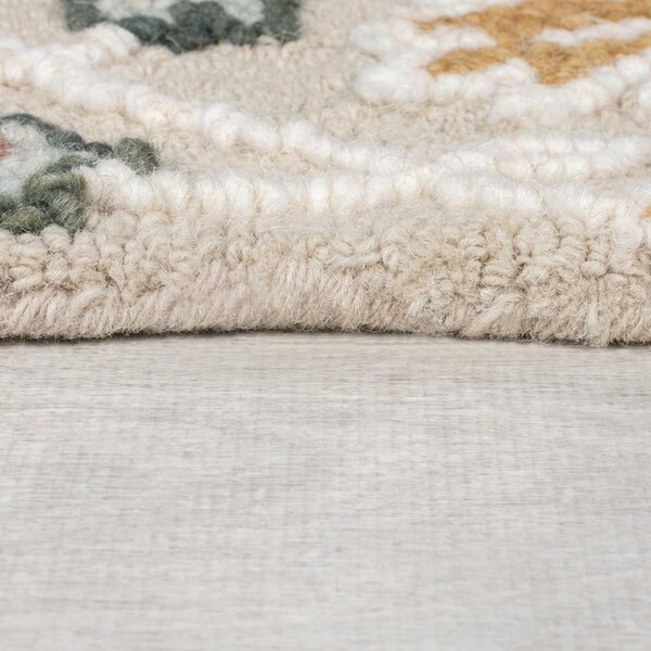 Svetlo rožnat ročno tkan volnen tekač 60x230 cm Daphne Shaped Floral – Flair Rugs