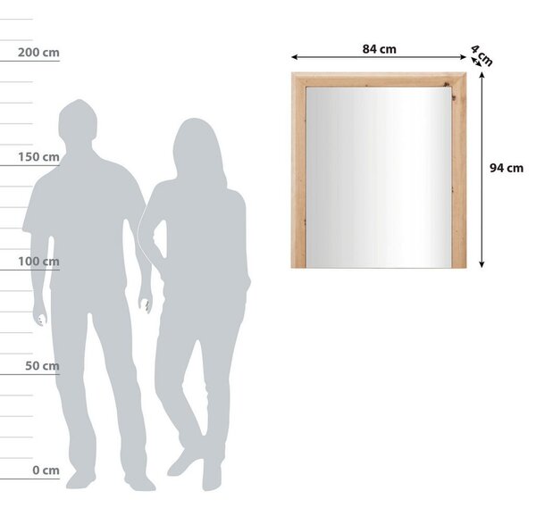 Zandiara Ogledalo Kashmir New, Barva Hrasta, 84 X 94 Cm