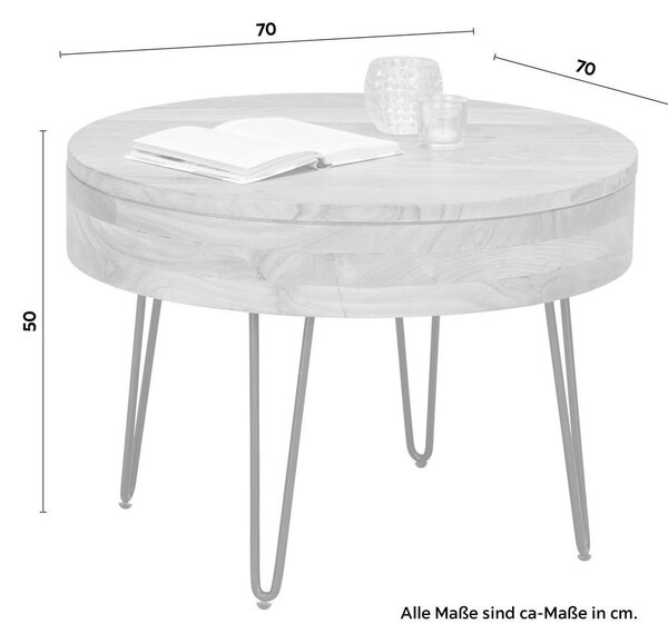 Zandiara Klubska Mizica Stan, Les Akacije, Ø Ca. 70 Cm