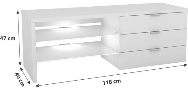 Mömax Mizica Za Hi-fi Naprave Merlin Ii New, Bela, Led