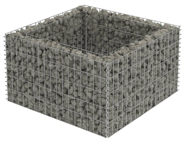 VidaXL Visoka greda gabion pocinkano jeklo 90x90x50 cm