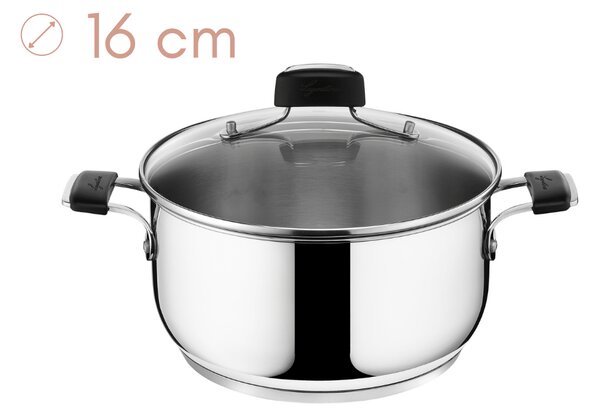 INOX kozica s pokrovko Tempra - 16 cm Lagostina